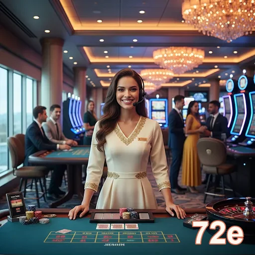 Ilustração de Experimente a Diversão Segura no 72e com Slots e Serviços VIP